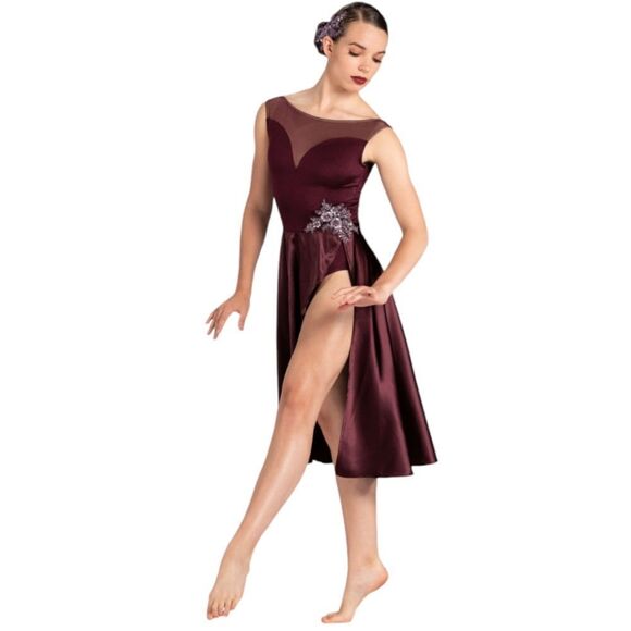 Weissman Tops - WEISSMAN‎ burgundy black current Chasing Cars dance contemporary jazz costume M